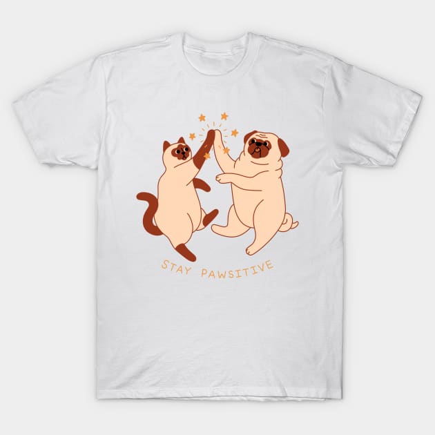 Stay Pawsitive T-Shirt by obinsun